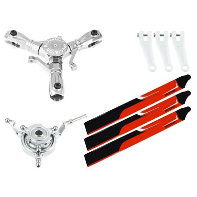 Microheli CNC Triple Red Carbon Plastic Blades Conversion Set - Blade Infusion 180