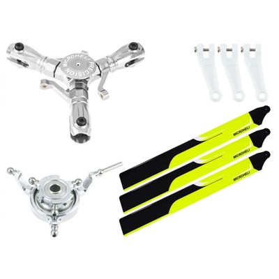 MICROHELI CNC Triple Yellow Carbon Plastic Blades Conversion Set - Blade Infusion 180