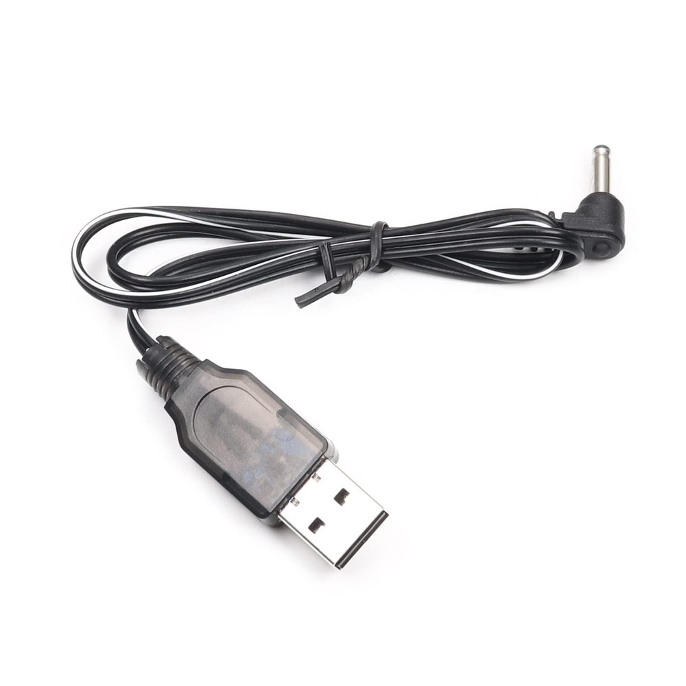 Juvielich 2Pcs 3.5 Elbow USB Charger Cable 3.6V 250MA for RC Cars Toy Ni-Cd Ni-Mh Battery Charger