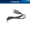 Juvielich 2Pcs 3.5 Elbow USB Charger Cable 3.6V 250MA for RC Cars Toy Ni-Cd Ni-Mh Battery Charger view 3