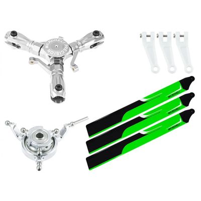 Microheli CNC Triple Green Carbon Plastic Blades Conversion Set - Blade Infusion 180