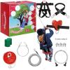 EDOSTORY 120 Feet Backyard Zip Line Kit for Kids and Adult Outdoor Up to 330lb with Stainless Steel Ziplines Spring Brake and Safety Harness, Christmas and Birthday Gifts for Kids(Red) view 1