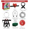 EDOSTORY 120 Feet Backyard Zip Line Kit for Kids and Adult Outdoor Up to 330lb with Stainless Steel Ziplines Spring Brake and Safety Harness, Christmas and Birthday Gifts for Kids(Red) view 3