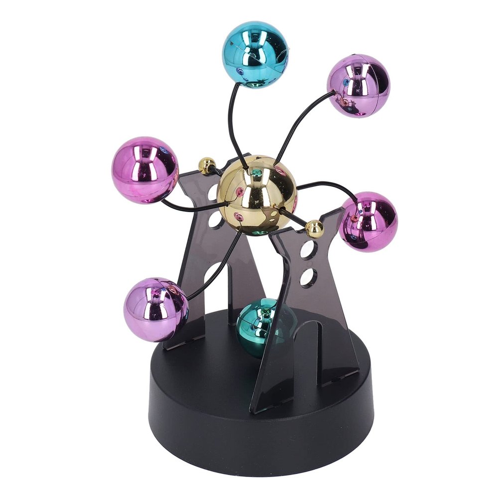 Hztyyier Electronic Perpetual Motion Swing Balance Balls Office Desk Ornament Home Decoration Gift Toy,6.5x4.3x8.1inPerpetual Motion Desk Toy Magnetic Balls, Magnetic Building Blocks