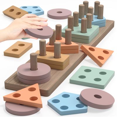 Yetonamr Montessori Toys for 1 2 3 Years Old Boys Girls Birthday Gifts, Wooden Sensory Toys for Ages 2-4 Kids Baby, Toddler Easter Basket Stuffers Learning Toy Activities Puzzles Ages 1-3