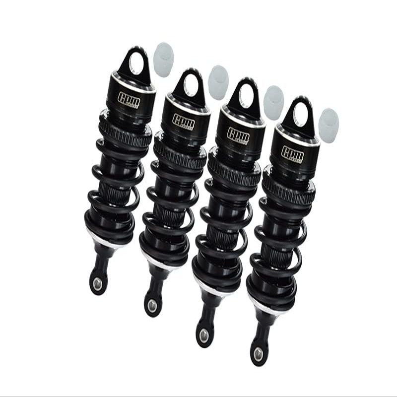 GPM Upgrades Aluminum 6061-T6 Front 78MM and Rear 88MM Adjustable Spring Dampers with 6MM Shaft for 1/7 Limitless V2 Speed Bash Roller (ARA7116V2) RC Cars (Black)