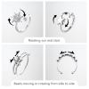 ATCEME 4PCS Fidget Rings for Women Adjustable Stress Relief Fidget Spinner Ring Stainless Steel Sun Moon Star Bead Rotatable Fidget Rings (Silver) view 2