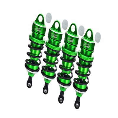 GPM Upgrades Aluminum 6061-T6 Front 78MM and Rear 88MM Adjustable Spring Dampers with 6MM Shaft for 1/7 Limitless V2 Speed Bash Roller (ARA7116V2) RC Cars (Green)