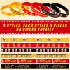 Deekin 36 Pcs Movie Night Rubber Bracelets Movie Night Decorations Elastic Silicone Wristbands Bracelets Party Decorations for Office School Birthday Gifts, 6 Designs view 3