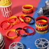 Deekin 36 Pcs Movie Night Rubber Bracelets Movie Night Decorations Elastic Silicone Wristbands Bracelets Party Decorations for Office School Birthday Gifts, 6 Designs view 4