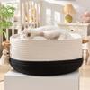 KAKAMAY Woven Baskets for Storage(16"x8"),Blanket Basket for Organizing Living Room,Cotton Rope Basket Woven Baby Laundry Hamper,Collapsible Laundry Room Organization,Clothes,Toy Chest(Black) view 3