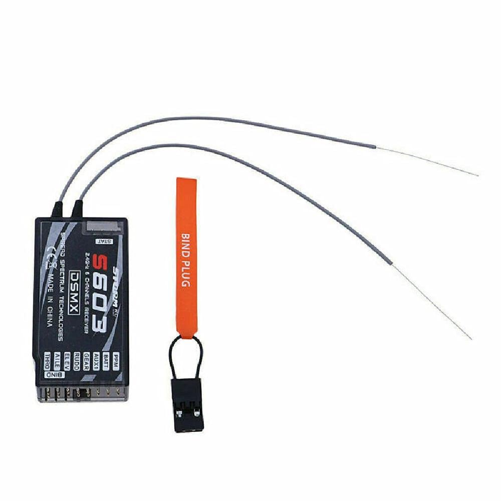 MOOKEENONE 1 * 6 Channels S603 Receiver for JR for Spectrum for DSM-X for DSM2 Transmitter 2 Mode, 3.3-9.6V S603 Receiver 6 Channel 2.4GHz PPM