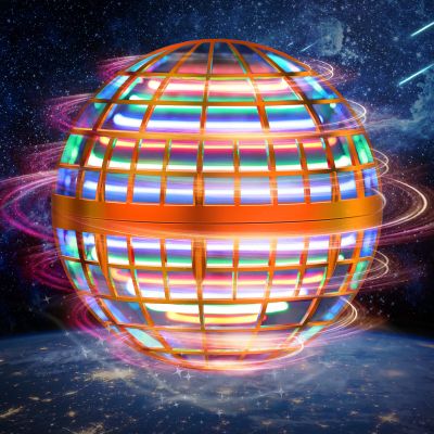 LEMATRIX Flying Orb Ball Toy, Hover Ball Boomerang Fly Fidget Spinner, Cool Toys Gifts for 6 7 8 9 10 11 12+ Years Old boy Girls Teens, Hand Mini Drone Cosmic Globe, Indoor Outdoor Toys(Orange)