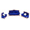 1/25 Dollhouse European Couch Settee Sofa Chair, Exquisite Design, Well Crafted, Miniature Dollhouse Accessories (Blue) view 1