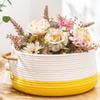 KAKAMAY Woven Baskets for Storage(16"x8"),Blanket Basket for Organizing Living Room,Cotton Rope Basket Woven Baby Laundry Hamper,Collapsible Laundry Room Organization,Clothes,Toy Chest(Yellow) view 1