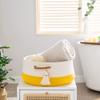 KAKAMAY Woven Baskets for Storage(16"x8"),Blanket Basket for Organizing Living Room,Cotton Rope Basket Woven Baby Laundry Hamper,Collapsible Laundry Room Organization,Clothes,Toy Chest(Yellow) view 3