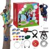 EDOSTORY 120 Feet Backyard Zip Line Kit for Kids and Adult Outdoor Up to 330lb Zipline with Spring Brake and Safety Harness with 4 Tree Climbers, Christmas and Birthday Gifts for Kids(Red) view 1
