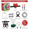 EDOSTORY 120 Feet Backyard Zip Line Kit for Kids and Adult Outdoor Up to 330lb Zipline with Spring Brake and Safety Harness with 4 Tree Climbers, Christmas and Birthday Gifts for Kids(Red) view 4