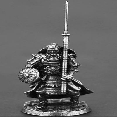 Alloy Samurai Model, Ancient Mini Warrior Model Toy, Japanese Style Table Games and Chess Decoration Military Manual, DIY Alloy Samurai Doll (Long Sabre Samurai-B)
