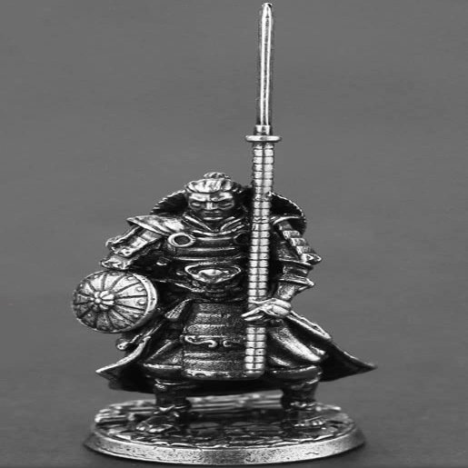 Alloy Samurai Model, Ancient Mini Warrior Model Toy, Japanese Style Table Games and Chess Decoration Military Manual, DIY Alloy Samurai Doll (Long Sabre Samurai-B)