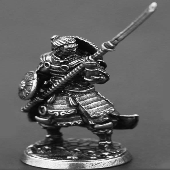 Alloy Samurai Model, Ancient Mini Warrior Model Toy, Japanese Style Table Games and Chess Decoration Military Manual, DIY Alloy Samurai Doll (Long Sabre Samurai-A)