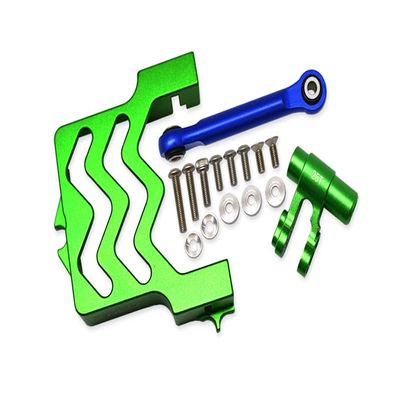 GPM Upgrades Aluminum Servo Mount +Aluminum Tie Rod+25T Aluminum Servo Horn for 1/5 X-MAXX 6S/8S Monster Truck RC Cars (Green)