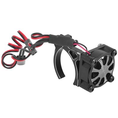 RC Motor Heatsink, RC Model Car Motor Cooling Fan Heatsink with Thermal Sensor Car Model Accessories for 540 550 3650 3660 Model Toys (Black)