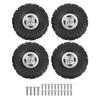 RC Car Tires, Durable Metal Rubber Upgrade Replacement, 1/12 Scale RC Crawler Tires for Off-Road Racing Crawling and Hobbyist Model Building (Silver) view 2