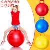 Lewtemi 3 Pcs 22 Inch Bouncing Ball with Handle, Outdoors Hopper Jumping Hopping Ball and Air Pump for Sports Exercise (Red, Blue, Yellow) view 3