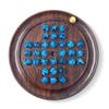 22cm Diameter Wooden Solitaire Board Game with Aqua Swirl Glass Marbles | Classic Wooden Solitaire Game | Strategy Board Game | Family Board Game | Games for one | Board Games view 1