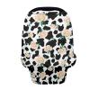 LedBack Flower Cow Print Stretchy Car Seat Cover for Babies,Nursing Cover Breastfeeding Cover,Soft Breathable Baby Carseat Canopy view 1