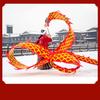 8 Meters (26.2 FT) Square Exercise Dance Dragon Poi with 3D Dragon Head and Swing Rope Combo, Chinese Dragon Dance Wulong Flowy Ribbon Streamer Outdoor Fitness Dragon Stage Prop Set (Golden Red) view 1