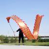 8 Meters (26.2 FT) Square Exercise Dance Dragon Poi with 3D Dragon Head and Swing Rope Combo, Chinese Dragon Dance Wulong Flowy Ribbon Streamer Outdoor Fitness Dragon Stage Prop Set (Golden Red) view 2