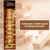 KS Tumbling Tower Game 72 Pieces Challenging Building Blocks Wood Stacking Balancing Backpacking Night Game for House Parties Holiday Travel Set - Pack of 1 with Custom KS Luggage Tag view 2