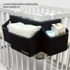 surebaby Hanging Baby Diaper Caddy, 3-in-1 Changing Table Diaper Organizer Holder For Baby Crib, Nursery Organization Diaper Stacker Storage For Crib, Changing Table-Black view 4