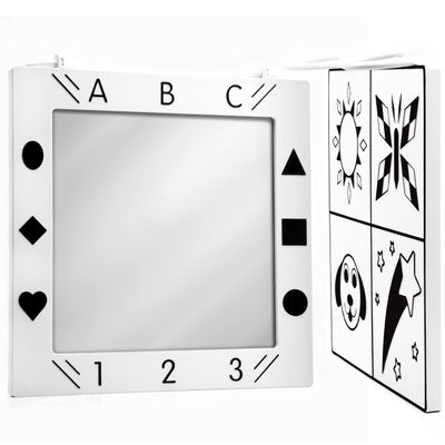 Nurture Smart Tactile Baby Mirror | Make Tummy Time Easy & Fun | Large Mirror to Aid Vision, Exploration, & Coordination | Great for Playtime On The Go