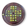 22cm Diameter Wooden Solitaire Board Game with Brilliant Yellow Glass Marbles | Classic Wooden Solitaire Game | Strategy Board Game | Family Board Game | Games for one | Board Games view 1