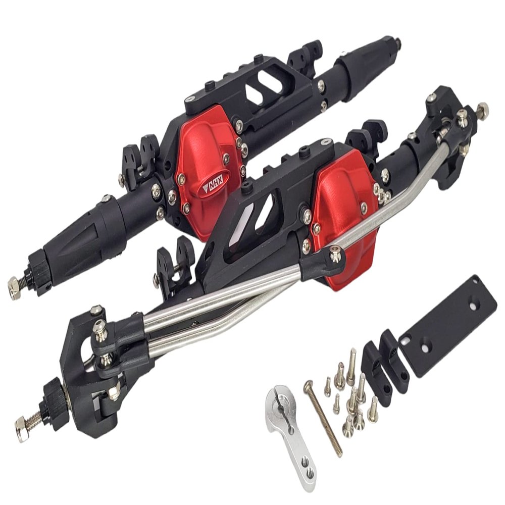 NHX RC Alum Axle w/Heavy Duty Gears/Truss/Steering Knuckle - Black for Axial Wraith / RR10