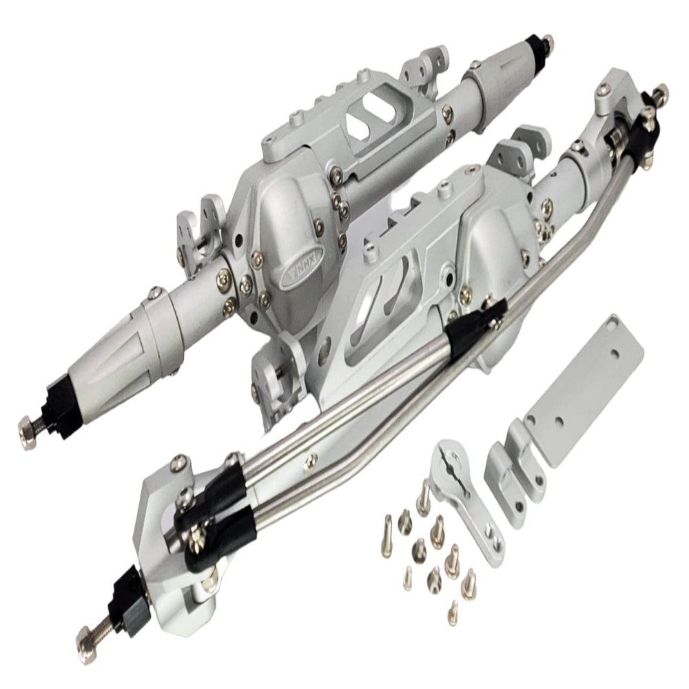 NHX RC Alum Axle w/Heavy Duty Gears/Truss/Steering Knuckle - Silver for Axial Wraith / RR10