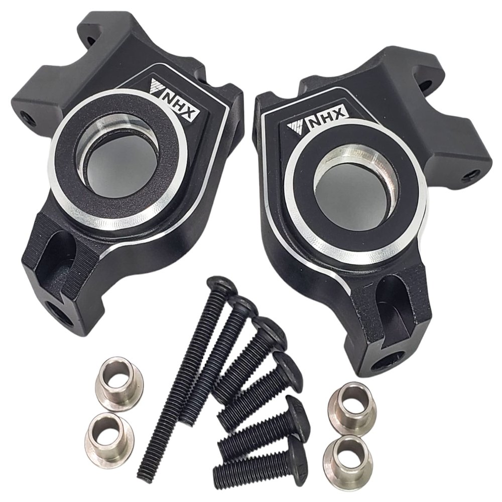 NHX RC Aluminum Front Steering Knuckle Spindle L/R for Axial SCX6 -Black