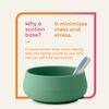 NumNum Baby Bowl & 2 Pack GOOtensils Baby Spoons, Suction Bowls for Baby 4+ Months, Extra Strong Non-Slip Suction, 100% Food-Grade Silicone, BPA-Free, Microwave & Dishwasher Safe (Green/Blue) view 4