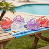 Fun Express 8" x 3 3/4" x 7" Small Jelly Beach Plastic Tote Bags - 6 Pieces view 3