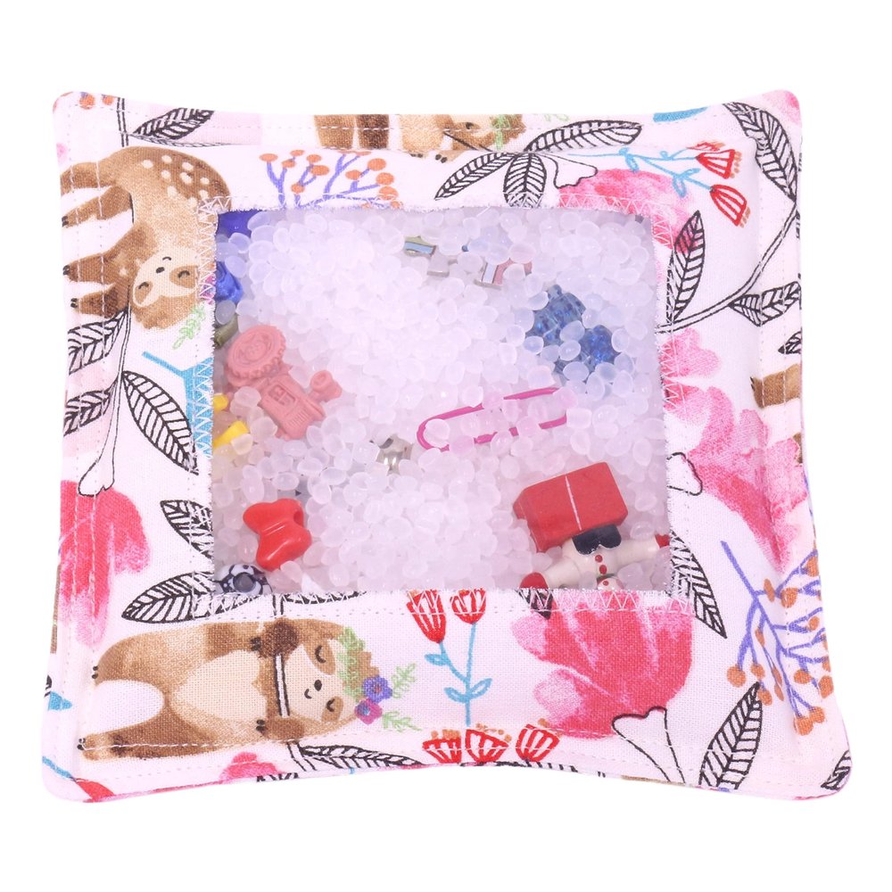 AmishToyBox.com I Spy Bag - Travel Seek and Find Game - Hand-Crafted (Sloth Print)