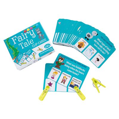 Fun Express Fairy Tale Comprehension Clip Cards - Interactive Educational Tool for Kids to Enhance Reading Listening & Critical Thinking Skills - Perfect for Classrooms & Home Learning - 35 Pieces