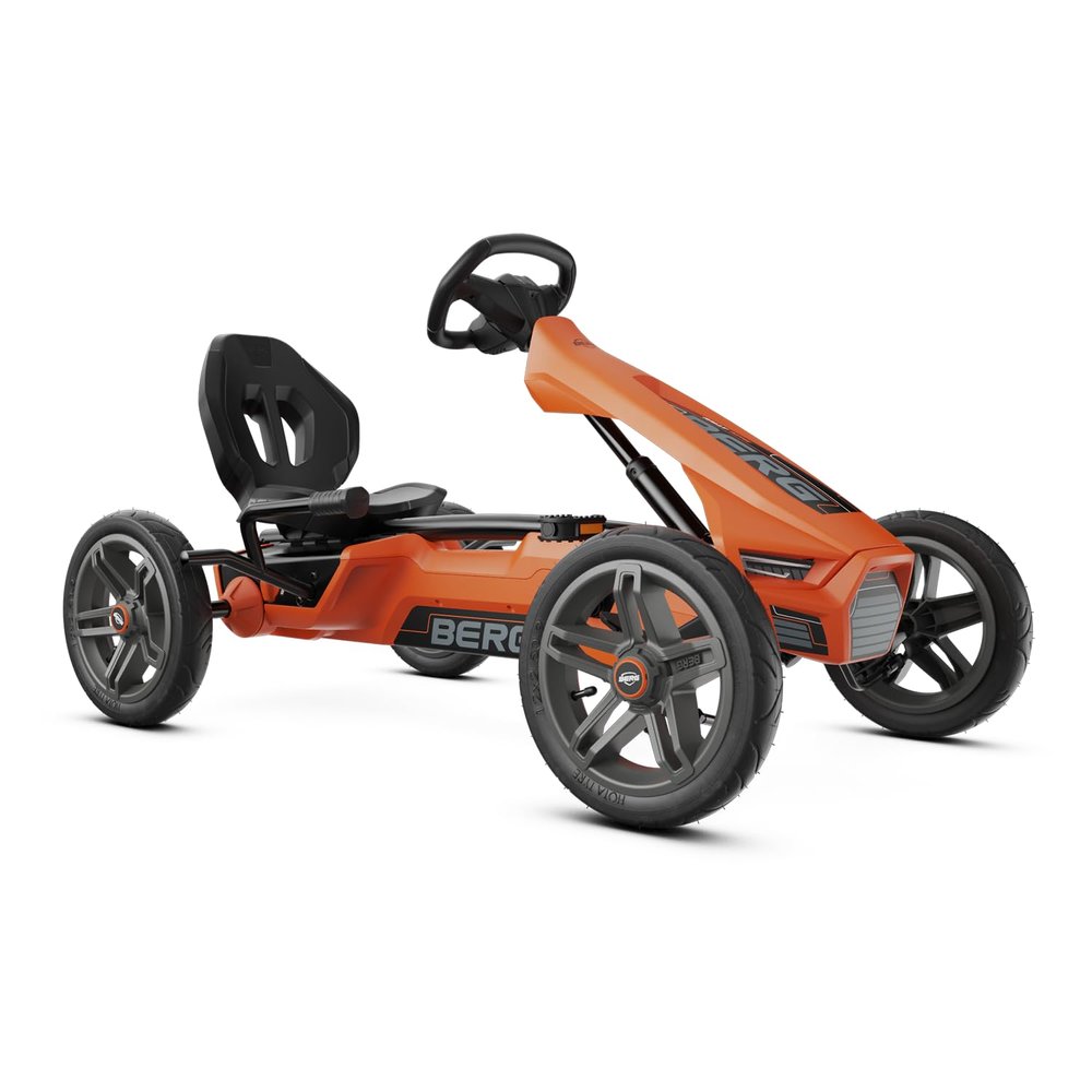 BERG Pedal Kart Rally NRG Orange | Children's Vehicle, Pedal Kart with Adjustable seat, with Freewheel, Children's Toys Suitable for Children Aged 4-12 Years