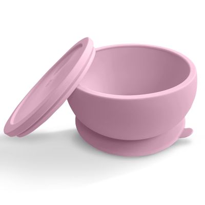 Octopod Silicone Baby Suction Bowl W/Lid - Toddler & Baby Bowls, Baby Food Containers, Spill Proof Bowls For Toddlers, Suction Baby Bowls W/Lids, Food Grade Silicone Bowls For Babies (Lavender Pink)