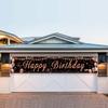 Black and Rose Gold Happy Birthday Banner Sign, Happy Birthday Backdrop for Girls Women Birthday Party Decorations view 4