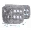 AuMoHall 2.95'' Retro Fuzzy Plush Dice Car Charm Square Plush Dice Car Rear View Mirror Hanging Ornament Car Mirror Hanging Accessories, Gray view 2