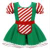 ACSUSS Kids Girls Gingerbread Cookie Costume Christmas Candy Cane Stripe Sequins Dance Party Tutu Dress Green 14 Years view 1