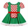 ACSUSS Kids Girls Gingerbread Cookie Costume Christmas Candy Cane Stripe Sequins Dance Party Tutu Dress Green 14 Years view 3